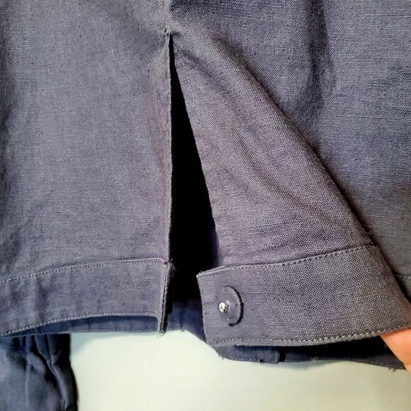 Caslon Linen Blend Jacket Size Small Gray Snap Button Pockets Light Utility - Picture 7 of 10